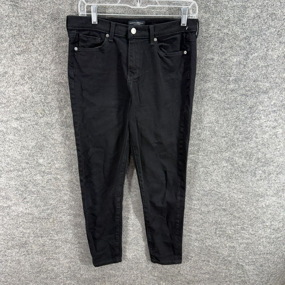 Banana Republic Jeans Women 29 Plus Black Denim Dark Wash High Rise Skinny